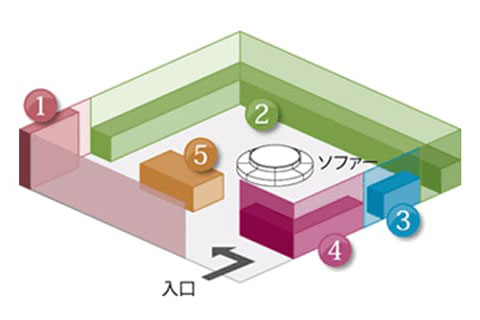 館内の展示スペース　図