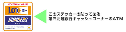 このステッカーの貼ってある第四北越銀行のATM